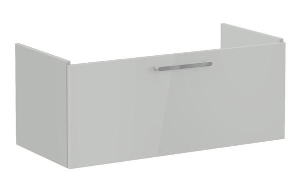 VitrA Root Flat 100cm 1 Drawer Washbasin Unit - Shiny Pearl Grey
